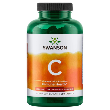 Witamina C 1000 mg Przedłużony czas uwalniania (250 tabl) Swanson